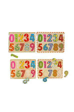 Kız Çocuk Oyuncak 5215 -Wooden Puzzle Numbers 10 Parça Erkek Çocuk Oyuncak Eğitici Oyuncaklar