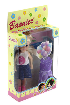 Eğitici Oyuncak Baonier Mor Yedek Elbiseli Bebeğim Kız Erkek Çocuk Eğitici