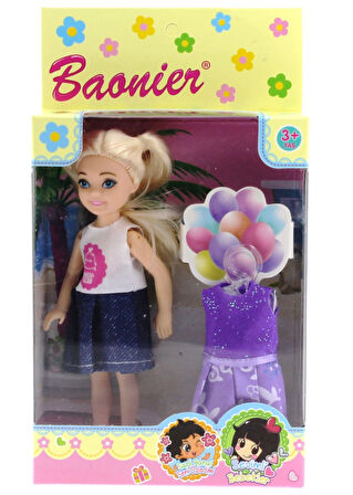 Eğitici Oyuncak Baonier Mor Yedek Elbiseli Bebeğim Kız Erkek Çocuk Eğitici