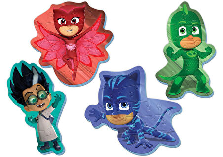 Kız Erkek Çocuk Oyuncak KS Baby Puzzle Pijamaskeliler My First Puzzle 4 in 1 Çerçevesiz Kız Erkek Çocuk Eğitici Öğretici Oyu