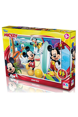 Kız Çocuk Oyuncak Erkek Çocuk Oyuncak KS Puzzle 50 Parça Mickey Mouse Eğitici Oyuncaklar