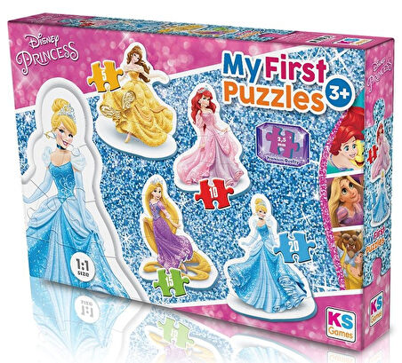 Kız Erkek Çocuk Oyuncak KS Baby Puzzle Disney Prensesler My First Puzzle 4 in 1 Çerçevesiz Kız Erkek Çocuk Eğitici Öğretici