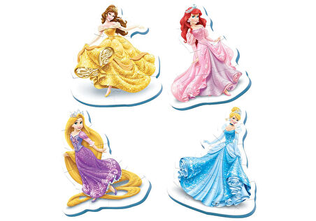 Kız Erkek Çocuk Oyuncak KS Baby Puzzle Disney Prensesler My First Puzzle 4 in 1 Çerçevesiz Kız Erkek Çocuk Eğitici Öğretici