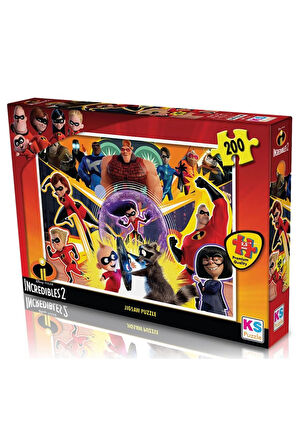 Kız Çocuk Oyuncak Erkek Çocuk Oyuncak KS Puzzle 200 Parça Incredibles Eğitici Oyuncaklar