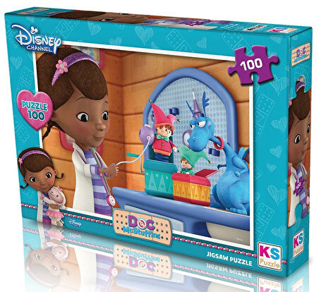Kız Erkek Çocuk Oyuncak KS Puzzle 100 Parça Doc MCStuffins Kız Erkek Çocuk Eğitici
