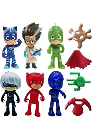 Eğitici Öğretici Çocuk Oyuncaklar Pijamaskeliler Pjmasks Figür Oyuncakları 6lı Set Pijamasks Figur