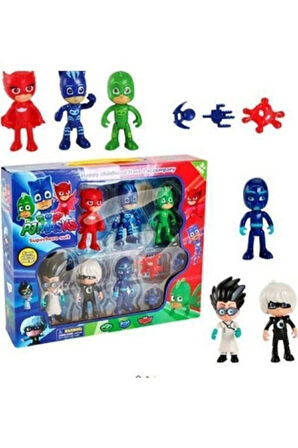Eğitici Öğretici Çocuk Oyuncaklar Pijamaskeliler Pjmasks Figür Oyuncakları 6lı Set Pijamasks Figur