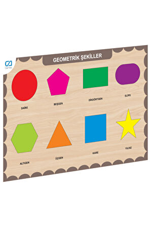 Kız Çocuk Oyuncak Erkek Çocuk Oyuncak CAAHS-3204 CA GAMES AHŞAP GEOMETRİK ŞEKİLLER BUL-TAK Eğitici O