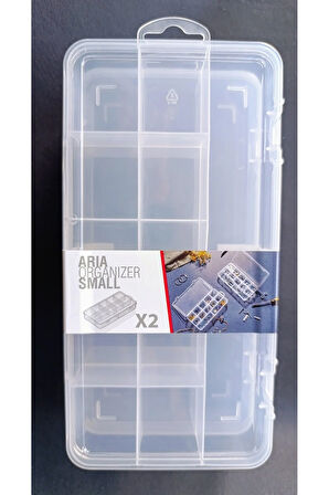 Turuncu 2'li 12 Bölmeli Plastik Takı Kutusu Organizer, şık ve kullanışlı!