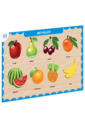 Kız Çocuk Oyuncak Erkek Çocuk Oyuncak CAAHS-3206 CA GAMES AHŞAP MEYVELER BUL-TAK Eğitici Oyuncaklar