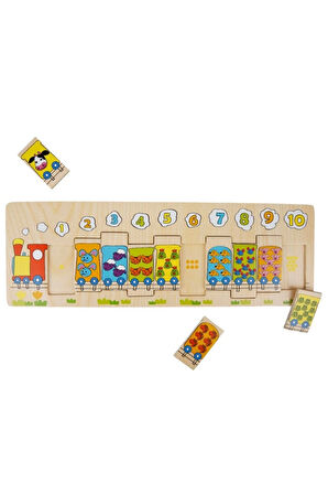 Kız Çocuk Oyuncak Erkek Çocuk Oyuncak Tahta Bultak Numaralı Trenler 10 Parça Eğitici Oyuncaklar