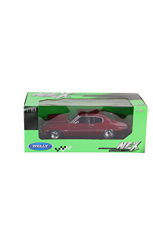 Kız Çocuk Oyuncak Erkek Çocuk Oyuncak 12537 WELLY 1 18 1970 CHEVROLET CHEVELLE Eğitici Oyuncaklar