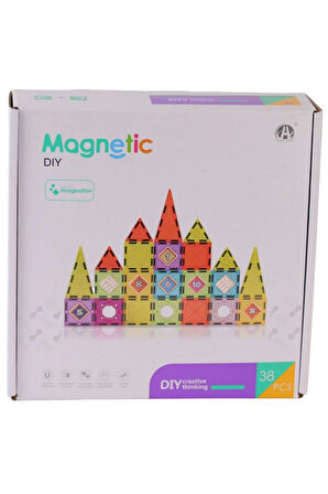 Kız Çocuk Oyuncak Erkek Çocuk Oyuncak Magnetic Tiles 38 Parça Eğitici Oyuncaklar