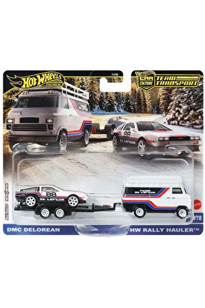 Kız Çocuk Oyuncak Erkek Çocuk Oyuncak Car Culture Team Transport DMC DeLorean & HW Rally Hauler Diec