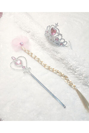 Eğitici Öğretici Çocuk Oyuncaklar Anna ve elsa saç taç asa seti