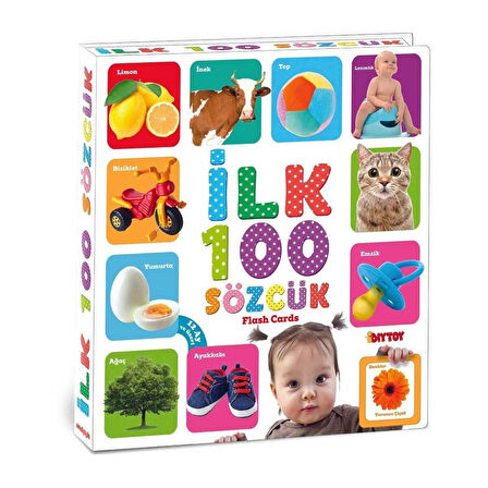 Kız Erkek Çocuk Oyuncak 1482 Flash Cards İlk 100 Sözcük -Dıytoy Kız Erkek Çocuk Eğiticil