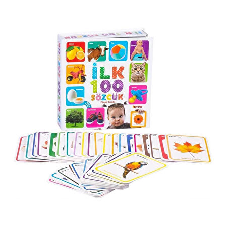 Kız Erkek Çocuk Oyuncak 1482 Flash Cards İlk 100 Sözcük -Dıytoy Kız Erkek Çocuk Eğiticil