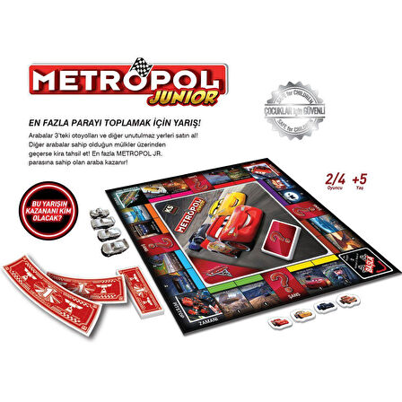 Eğlenceli Oyuncak CR 10303 Cars Metropol Junior Oyunu -KS Games Kız Erkek Çocuk Eğitici Eğitici Oy