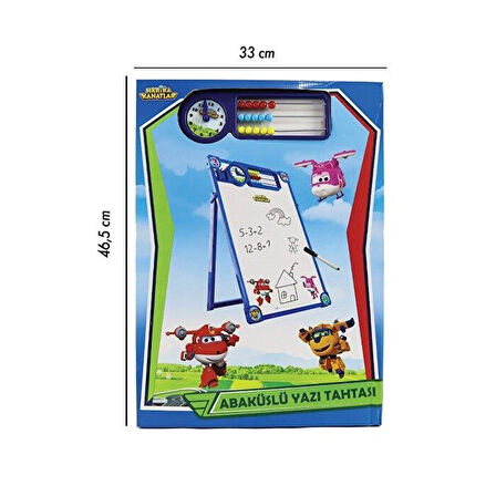 Eğlenceli Oyuncak Harika Kanatlar Abaküs ve Saatli Mıknatıslı Yazı Tahtası Kız Erkek Çocuk Eğitici
