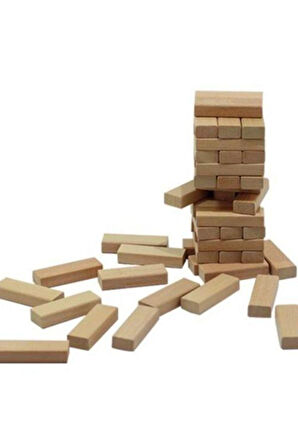 Eğitici Öğretici Çocuk Oyuncaklar Jenga Ahşap Denge Oyunu 54 Parça