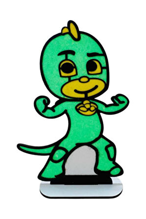 Eğitici Öğretici Çocuk Oyuncaklar Pijamask Kertenkele Ahşap Tuz Boyama Oyunu : Boya Ve Masa Üstüne B