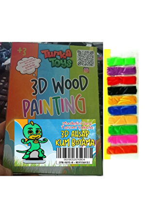 Eğitici Öğretici Çocuk Oyuncaklar Pijamask Kertenkele Ahşap Tuz Boyama Oyunu : Boya Ve Masa Üstüne B