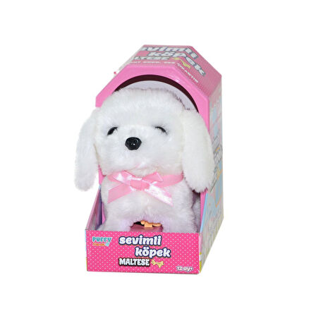 Kız Erkek Çocuk Oyuncak 47100 Sevimli Köpek Maltese Kız Erkek Çocuk Eğitici