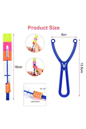 Eğitici Öğretici Çocuk Oyuncaklar 5Adet Led Işıklı Sapan Havada Süzülen Oyuncak Mancınık Sapan