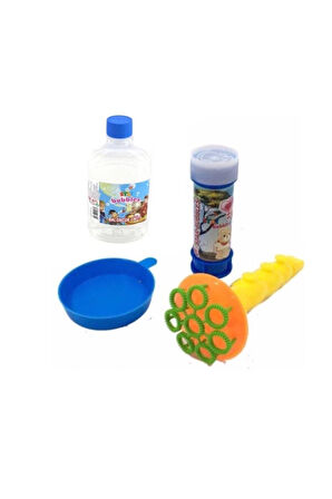 Eğitici Öğretici Çocuk Oyuncaklar Üflemeli Köpük Yapma Seti Borazan + 500 Ml Baloncuk Sıvısı Suyu 2'