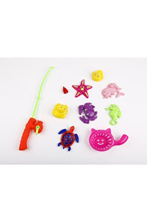 Eğitici Öğretici Çocuk Oyuncaklar Mıknatıslı Olta Balık Etkinlik Seti - Kartelada Okyanus Canlıları