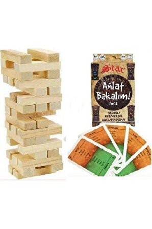 Eğitici Öğretici Çocuk Oyuncaklar 54 Parça Denge Oyunu Ve Anlat Bakalım Tabu Kartları