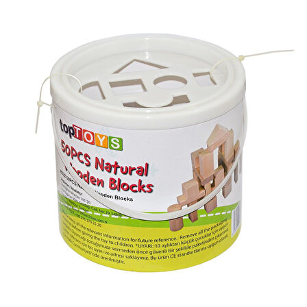 Öğretici Oyuncak CS-8832 Natural Ahşap Blok Seti 50 Parça -Chiva Kız Erkek Çocuk Eğitici Eğitici