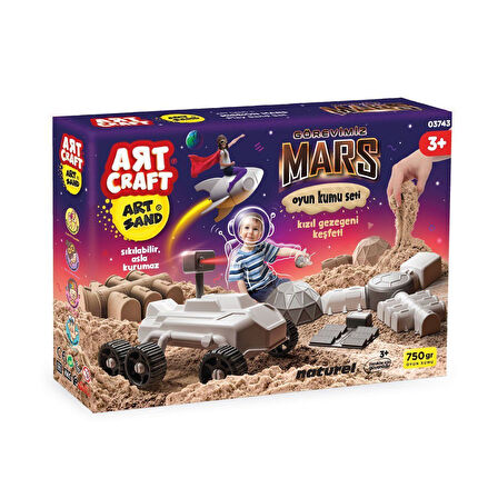 Eğitici Oyuncak 03743 Art Craft Görevimiz Mars Kinetik Kum Oyun Seti 750 gr. Kız Erkek Çocuk Eğitici Öğretici Oyunca