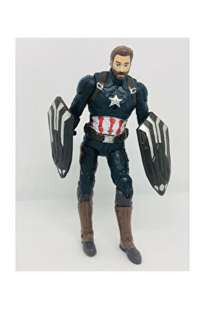 Eğitici Öğretici Çocuk Oyuncaklar Orta Boy 17Cm Işıklı Hareketli Avengers Yenilmezler Oyuncak Captai