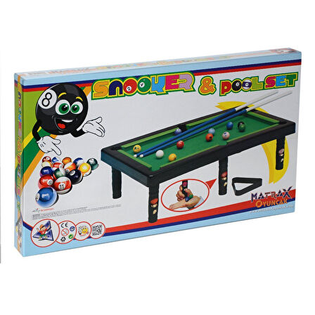 Eğlenceli Oyuncak 011 Snooker Poolset Bilardo Oyunu -Akçiçek Kız Erkek Çocuk Eğitici Eğitici Oyunc