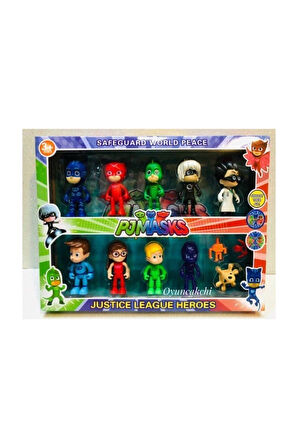 Eğitici Öğretici Çocuk Oyuncaklar Pj Mask Pija Maskeliler Oyuncak Figür Seti 12 Parça Pj Masks