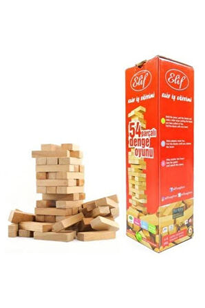 Eğitici Öğretici Çocuk Oyuncaklar 54 Parçalı Denge Oyunu Jenga