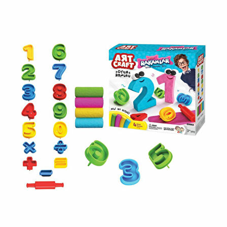 Öğretici Oyuncak 03552 Dede, 3D Rakamlar Hamur Set 200 gr / +3 yaş Kız Erkek Çocuk Eğitici Eğitic