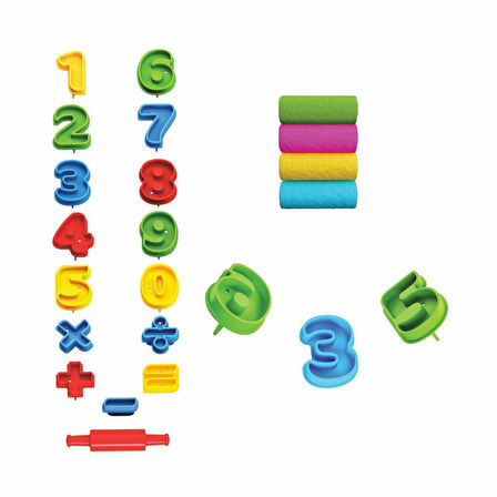 Öğretici Oyuncak 03552 Dede, 3D Rakamlar Hamur Set 200 gr / +3 yaş Kız Erkek Çocuk Eğitici Eğitic