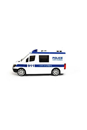 Eğitici Öğretici Çocuk Oyuncaklar Beyaz 3d Ledli Pilli Işıklı Srenli Oyuncak Polis Arabası