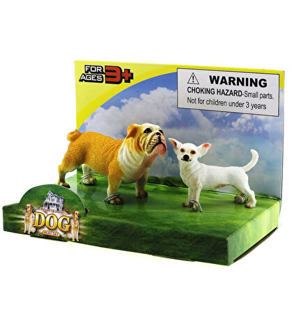 Öğretici Oyuncak Buldog ve Şivava (Chihuahua) Model Hayvan Köpek Kız Erkek Çocuk Eğitici Eğitici