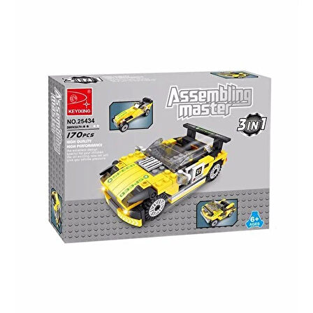 Eğlenceli Oyuncak Ausini Assembling Master 170 Parça 3 in 1 Spor Arabalar Kız Erkek Çocuk Eğitici