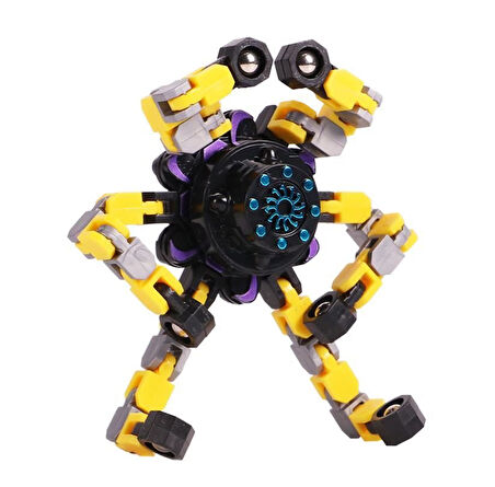 Eğlenceli Oyuncak Robota Dönüşen Sarı Stres Çarkı Kız Erkek Çocuk Eğitici