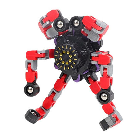 Kız Erkek Çocuk Oyuncak Robota Dönüşen Kırmızı Stres Çarkı Kız Erkek Çocuk Eğitici