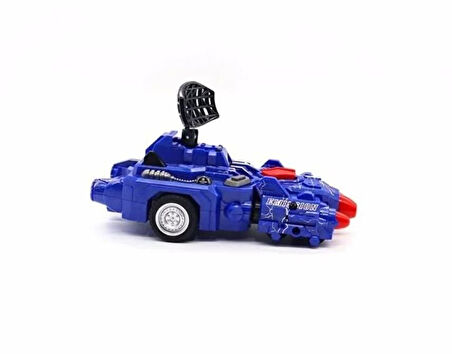 Eğlenceli Oyuncak Sürtmeli Roket Atan Mavi Uzay Korsanı Araba Kız Erkek Çocuk Eğitici Eğitici Oyun