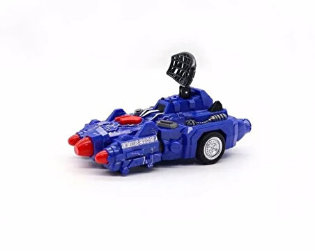 Eğlenceli Oyuncak Sürtmeli Roket Atan Mavi Uzay Korsanı Araba Kız Erkek Çocuk Eğitici Eğitici Oyun