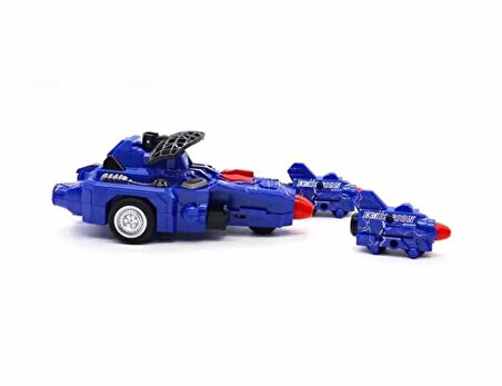 Eğlenceli Oyuncak Sürtmeli Roket Atan Mavi Uzay Korsanı Araba Kız Erkek Çocuk Eğitici Eğitici Oyun