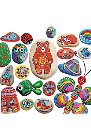 Kız Çocuk Oyuncak Erkek Çocuk Oyuncak 5307 Kumtoys Taş Boyama - Stone Painting / +6 yaş Eğitici Oyun