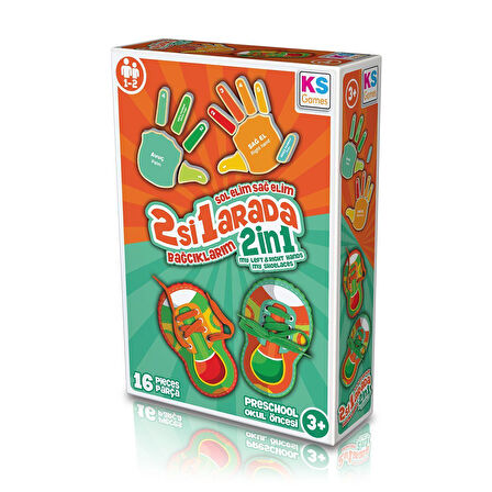 Kız Erkek Çocuk Oyuncak BE233 KS, Sol Elim Sağ Elim 2si1 arada Bağcıklarım / +3 yaş Kız Erkek Çocuk Eğitici