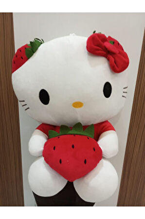 Eğitici Öğretici Çocuk Oyuncaklar HELLO KİTTY PELUŞ OYUNCAK KIRMIZI 50Cm